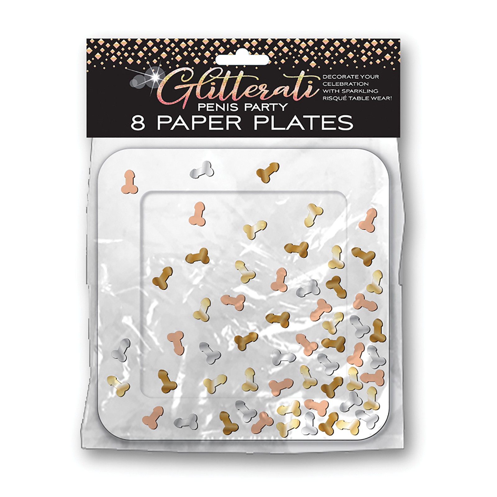 Glitterati Penis Party Plates - Pack of 8