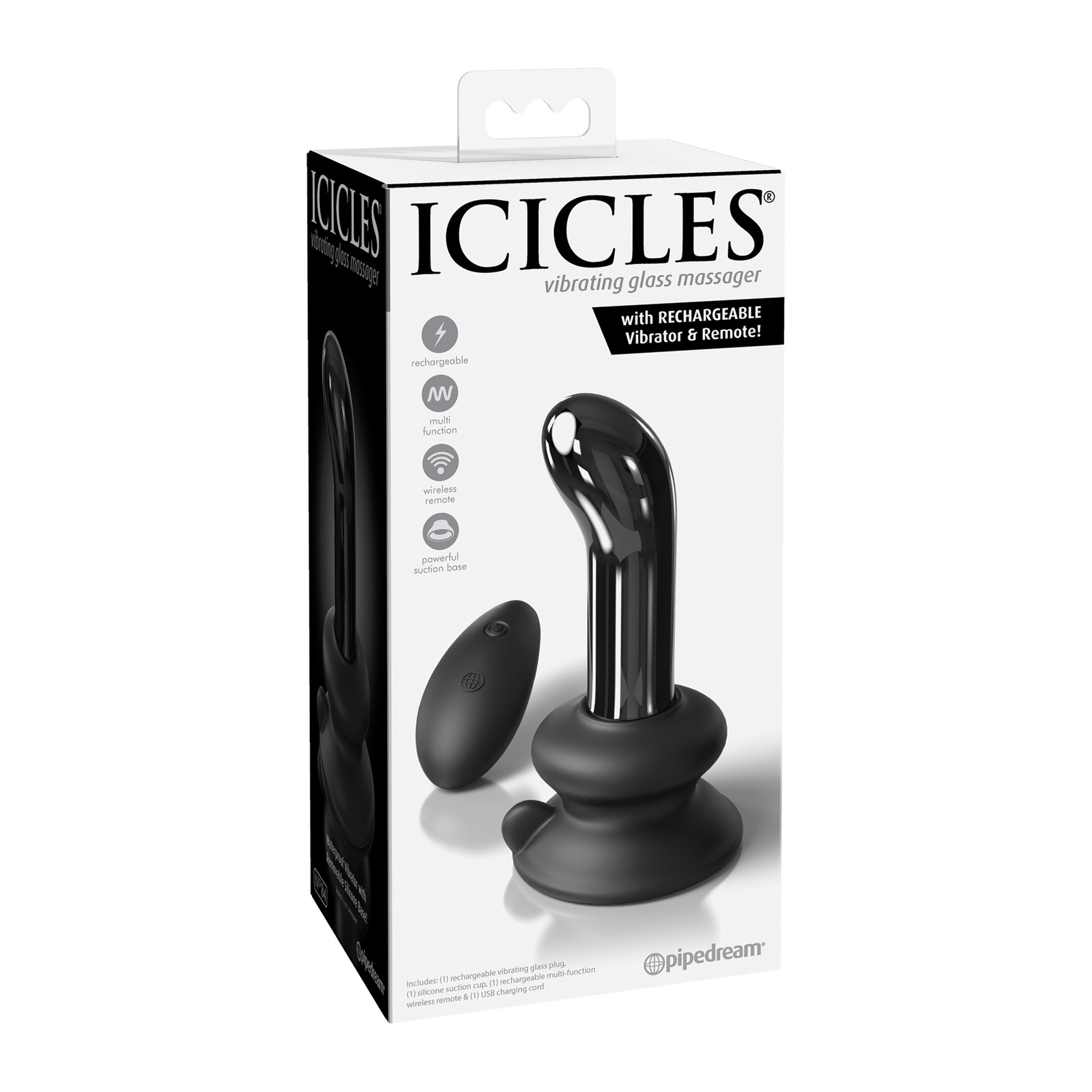 Icicles No. 84 Glass Butt Plug with Remote