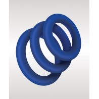 ZOLO Extra Thick Silicone Cock Rings Blue Set