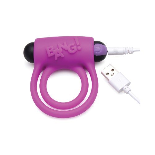 Bang! Vibrating Cock Ring & Bullet Remote - Purple Pleasure