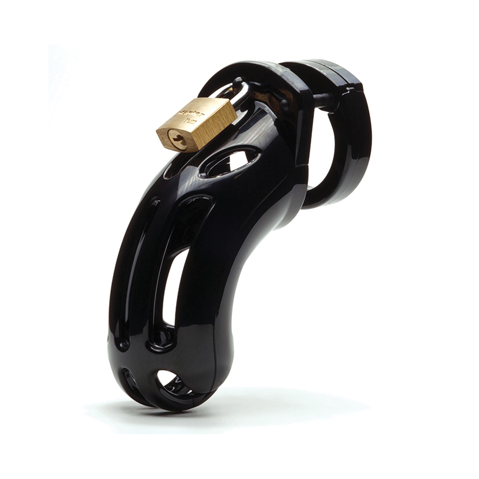 The Curve Curved Cock Cage and Lock Set Black