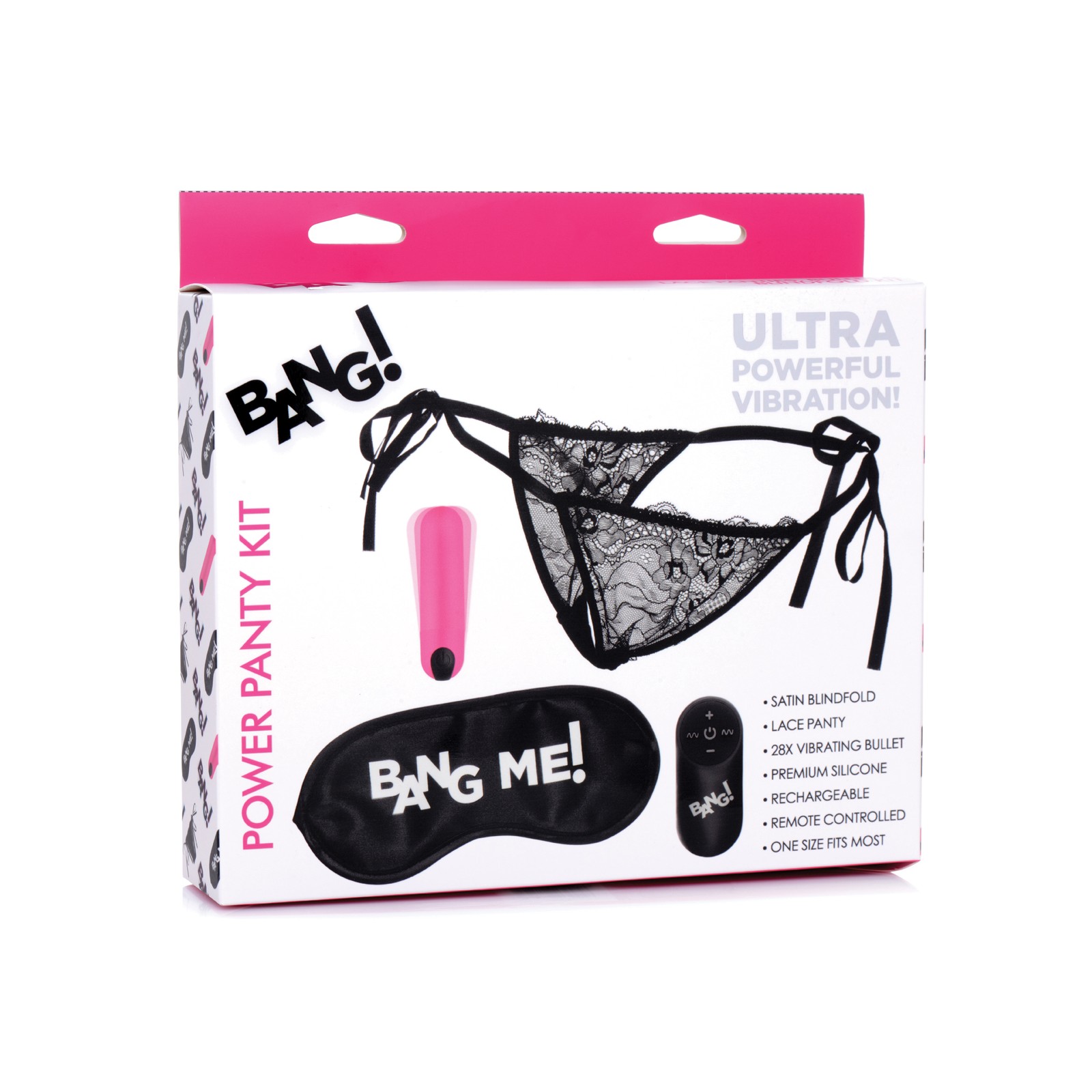 Bang Power Panty and Blindfold Kit Pink - Ultimate Pleasure