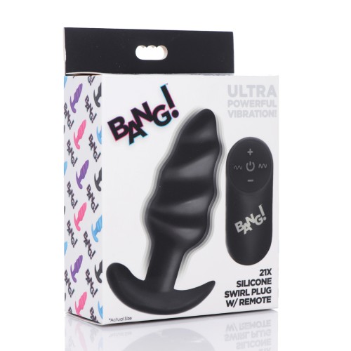 Bang! 21X Vibrating Butt Plug - Black