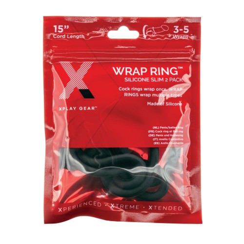 Xplay Gear Silicone Slim Wrap Ring Black Pack of 2