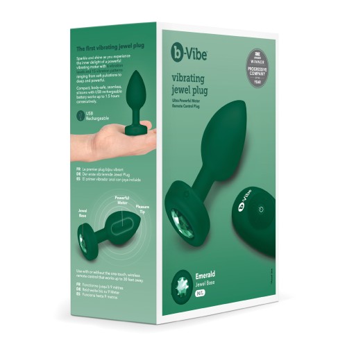 b-Vibe Plug Vibratorio Control Remoto con Joyero (M/L) - Verde Esmeralda