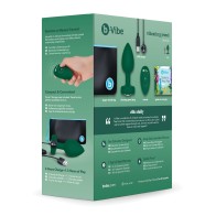 b-Vibe Remote Control Vibrating Jewel Plug (M/L) - Emerald Green