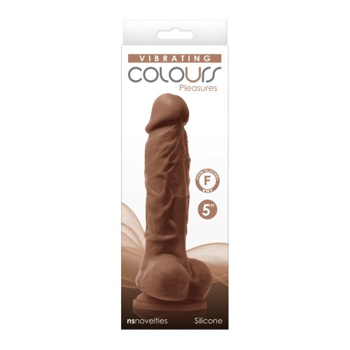 Dildo Vibrador Colours Pleasures de 5" - Marrón