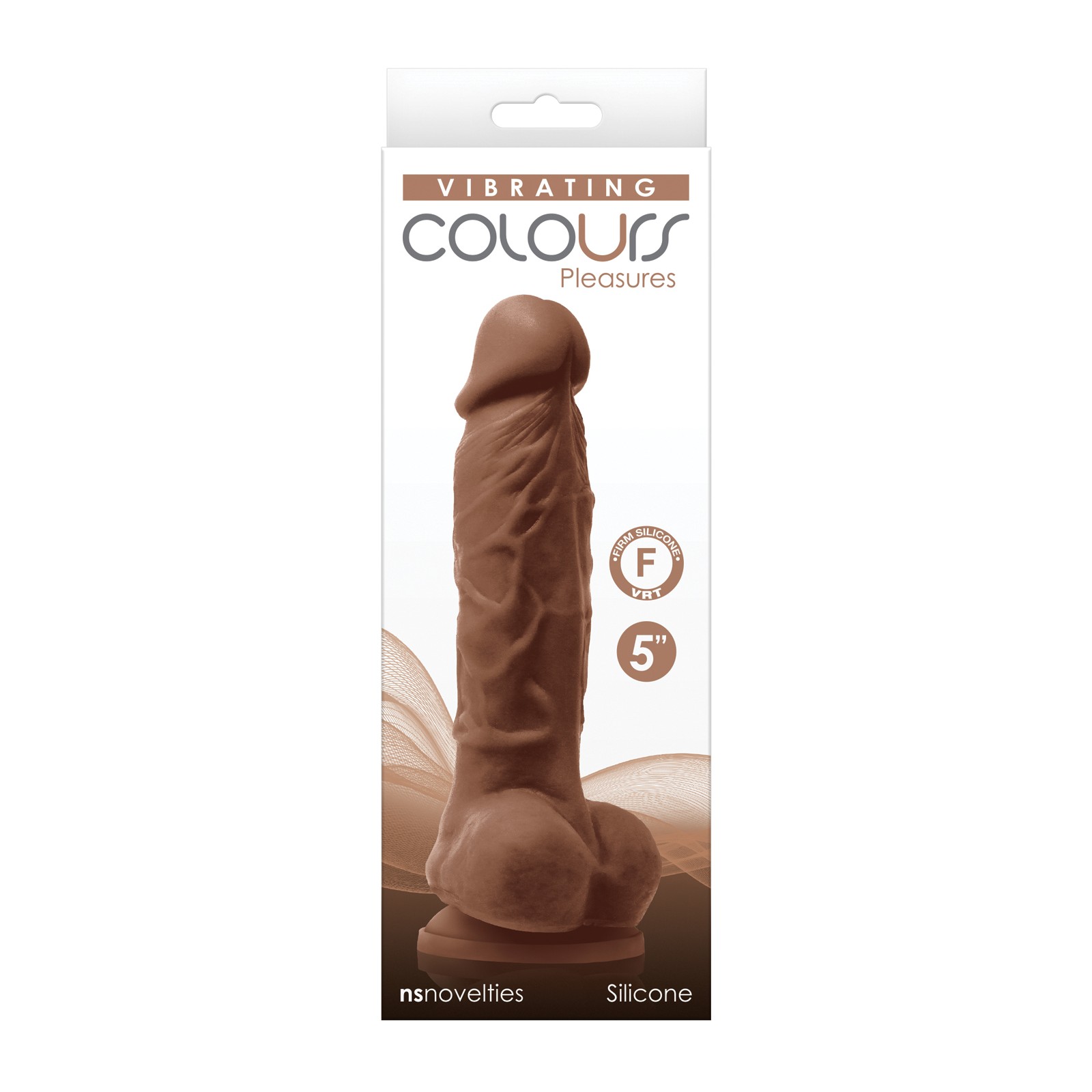 Dildo Vibrador Colours Pleasures de 5" - Marrón