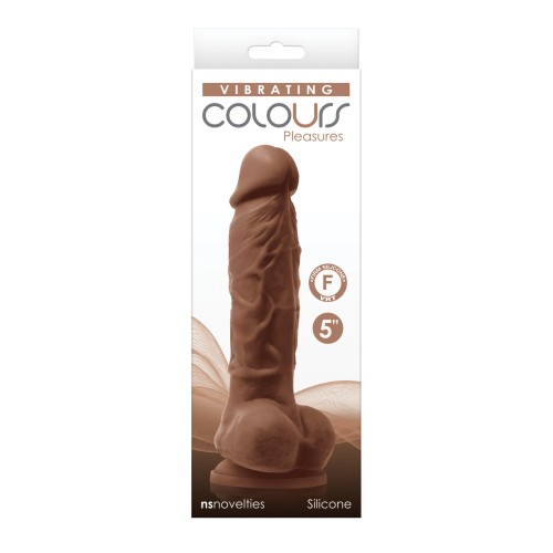 Dildo Vibrador Colours Pleasures de 5" - Marrón