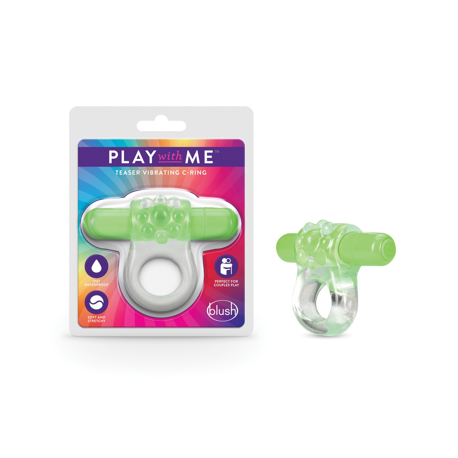 Blush Play with Me Teaser Vibrating C Ring Green