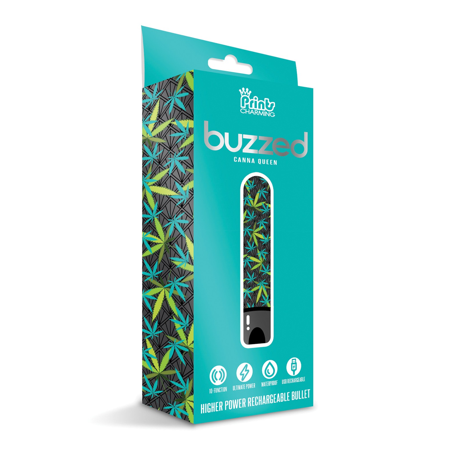 Buzzed 3.5 Inch Rechargeable Bullet Canna Queen Black