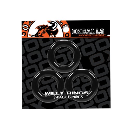 Anillos Oxballs Willy - Negro Pack de 3