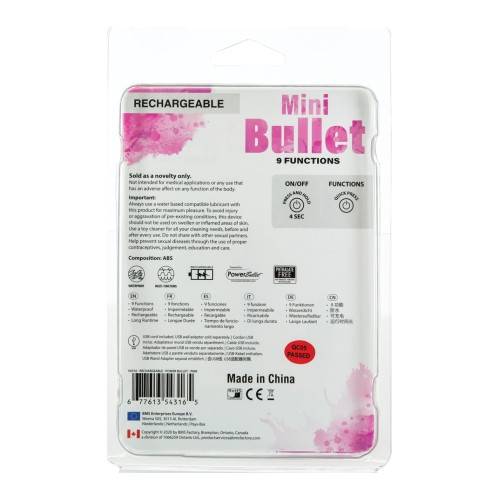 Mini Bullet Recargable - 9 Funciones Rosa