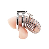 Blue Line Deluxe Chastity Cage Silver