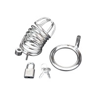 Blue Line Deluxe Chastity Cage Silver