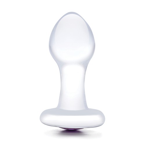 Glas Bling Bling Glass Butt Plug - Clear 3.5 Inch