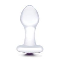 Glas Bling Bling Glass Butt Plug - Clear 3.5 Inch