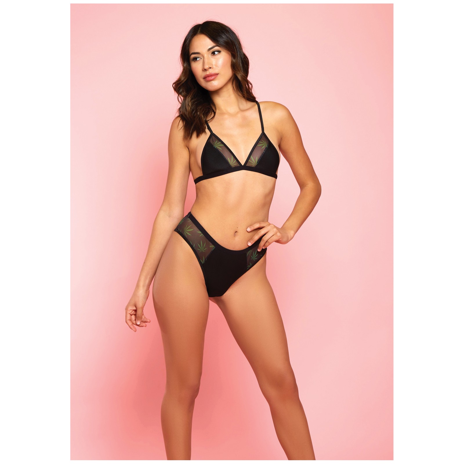 Amnesia Haze Bra & Panty Set - Black XL