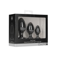 Set de Butt Plug en Forma de Diamante Shots Ouch Negro