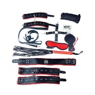 Kit de Bondage Deluxe Plesur Negro Rojo