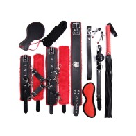 Kit de Bondage Deluxe Plesur Negro Rojo