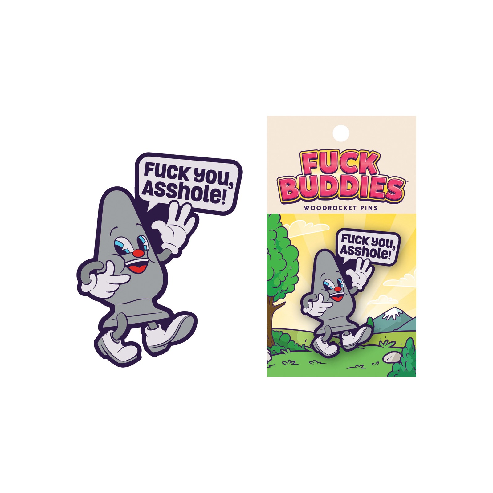 Pin Fuck Buddies Gris de Wood Rocket