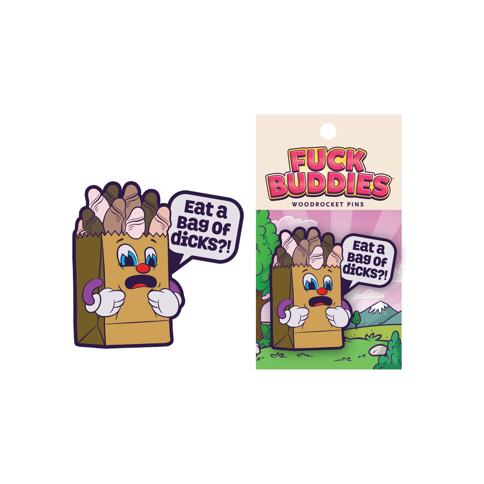 Eat a Bag of Dicks Funny Enamel Pin