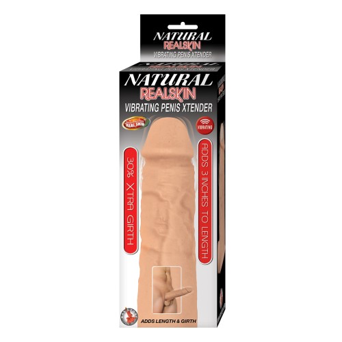 Extensor de Pene Vibrante Natural Realskin - Blanco