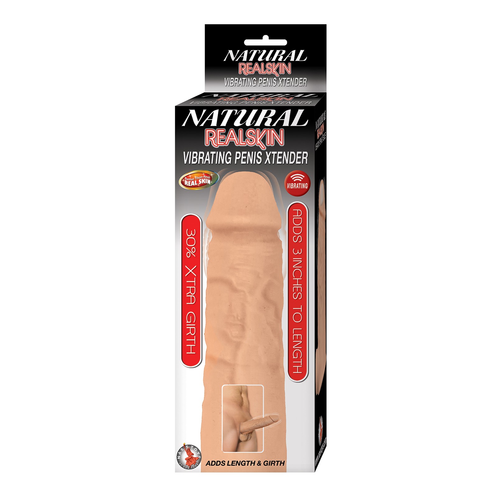 Extensor de Pene Vibrante Natural Realskin - Blanco