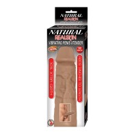 Extensor de Pene Vibrante Natural Realskin Marrón - Potenciador de Rendimiento