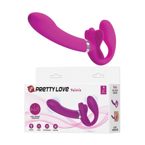 Pretty Love Strap-On Vibrador Sin Correas Fucsia