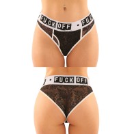 Conjunto Brief de Encaje y Tanga Lace Fuck Off