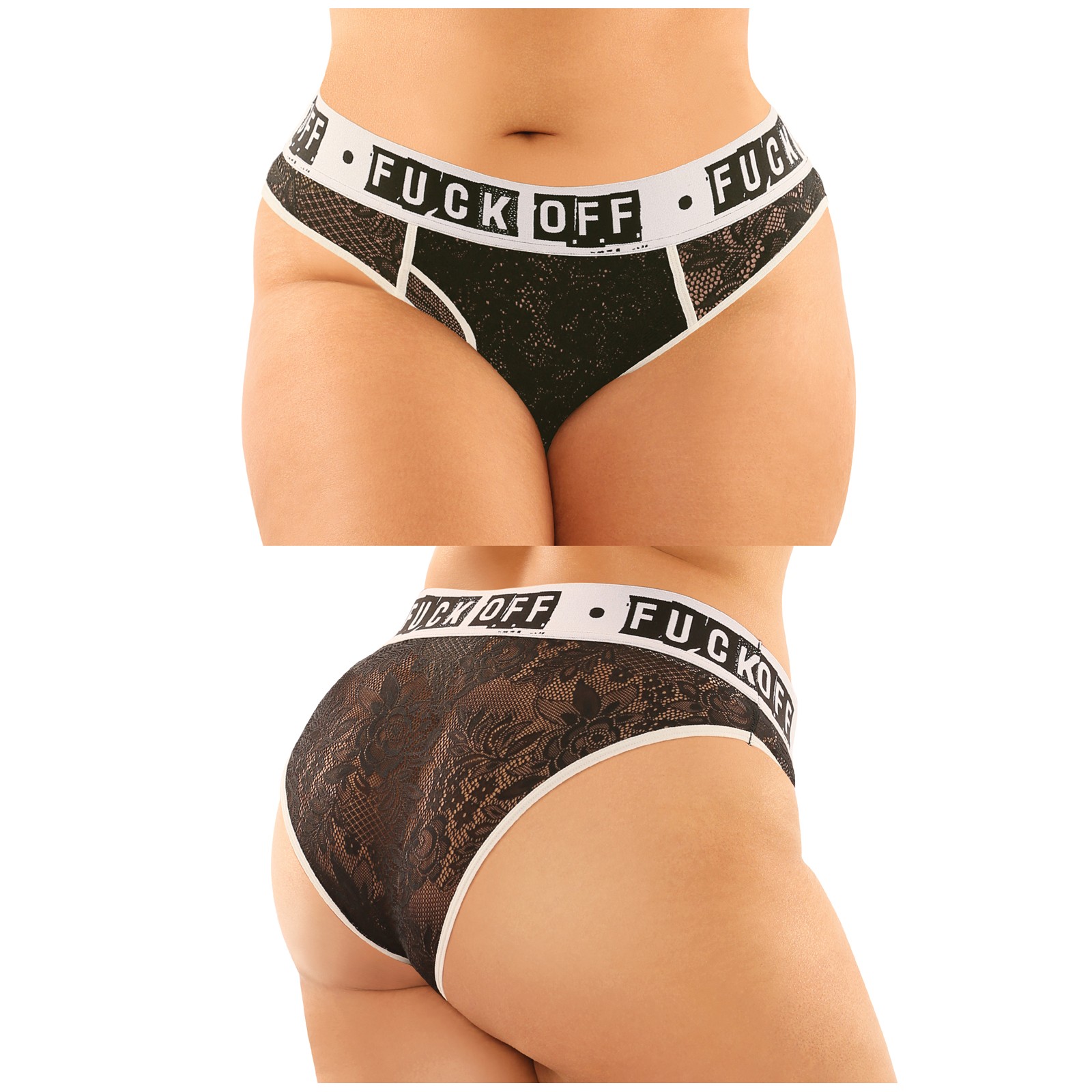 Vibes Buddy Lace Boy Brief and Thong Black