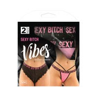 Conjunto de Panty Sexy Bitch de Encaje Vibes Buddy