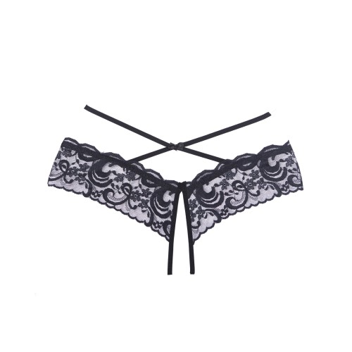 Adore Dare Me Open Lace Panty in Black