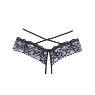 Adore Dare Me Open Lace Panty in Black