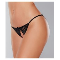 Adore Luv Web Strappy Open Front Panty Negro O/S