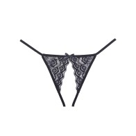 Adore Luv Web Strappy Open Front Panty Negro O/S