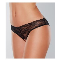 Panty Abierto de Encaje Adore Crush Negro T/U - Seductor y Atractivo