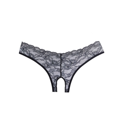 Panty Abierto de Encaje Adore Crush Negro T/U - Seductor y Atractivo