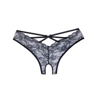 Adore Crush Lace Open Panty Black O/S - Seductive and Flattering