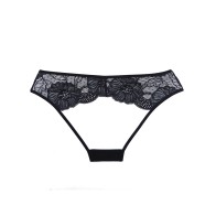 Panty Abierto de Malla y Encaje Negro Adore Kiss