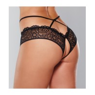 Panty Abierto Adore Crayzee con Cintas en Criss Cross - Negro T/U