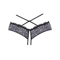 Adore Crayzee Open Panty with Criss Cross Straps - Black O/S