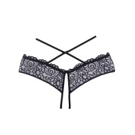 Adore Crayzee Open Panty with Criss Cross Straps - Black O/S