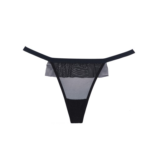 Panty Negro Adore con Frente de Malla y Espalda Abierta con Lazo - Talla Única