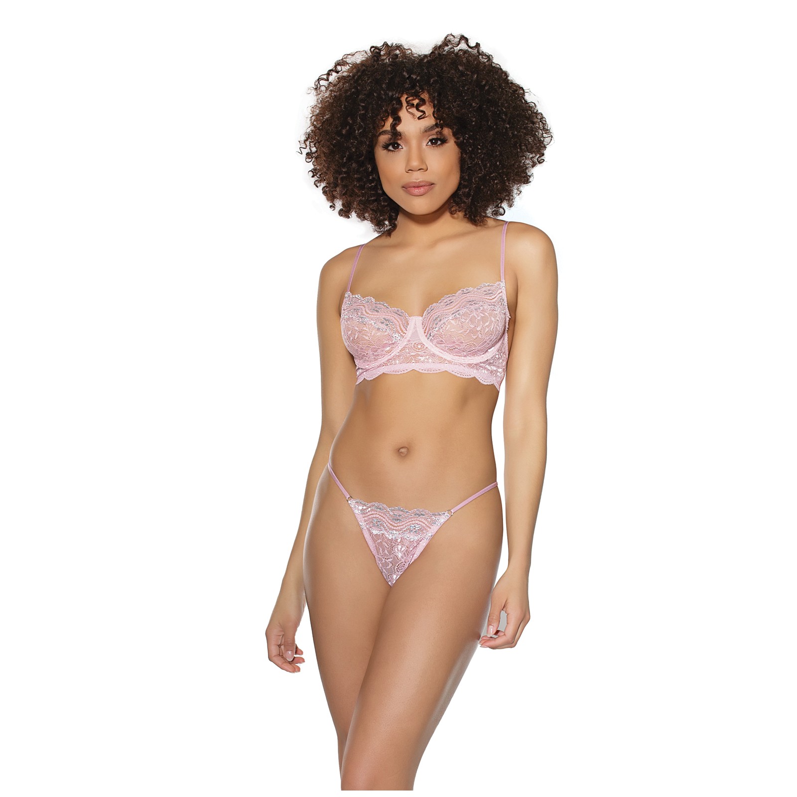 Crystal Pink Underwire Bra and G-String Set