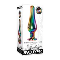 Evolved Large Rainbow Anal Plug for Playful Pleasure