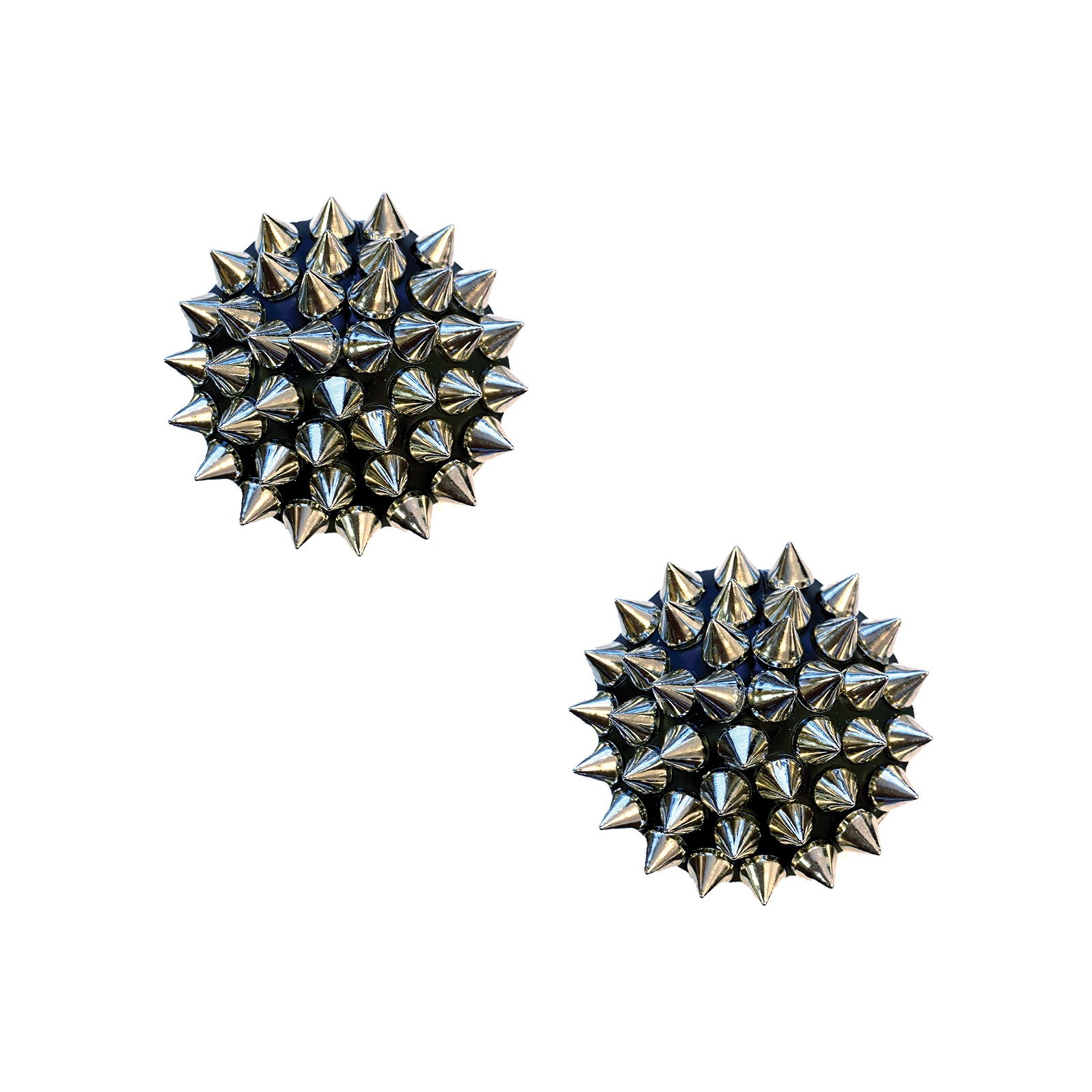 Neva Nude Pasties de Silicona Burlesque Spike - Plata y Negro