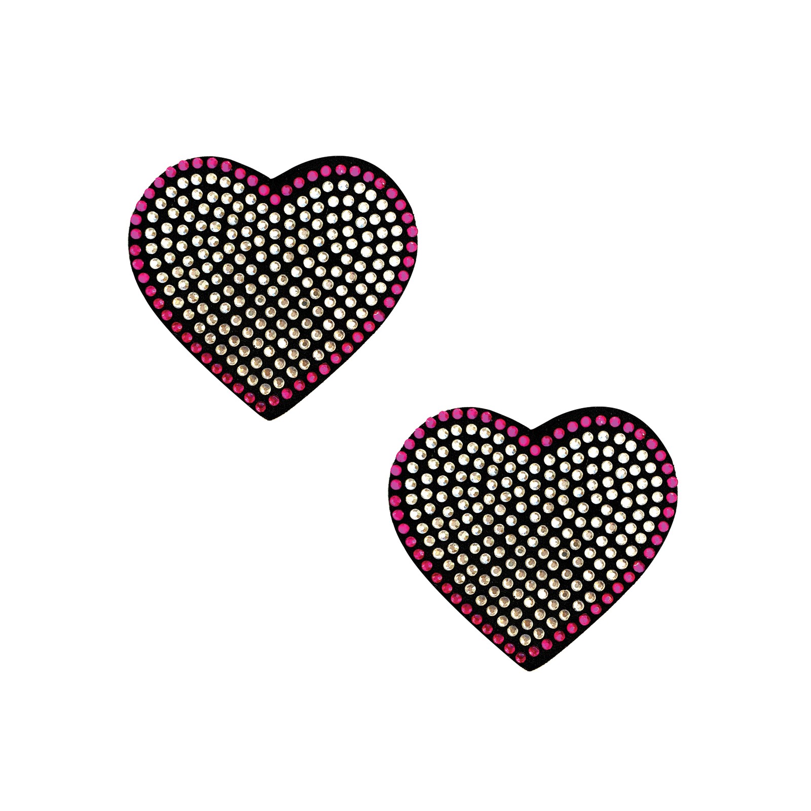 Crystal Heart Pasties - Pink/Clear - Fun Burlesque Accessories